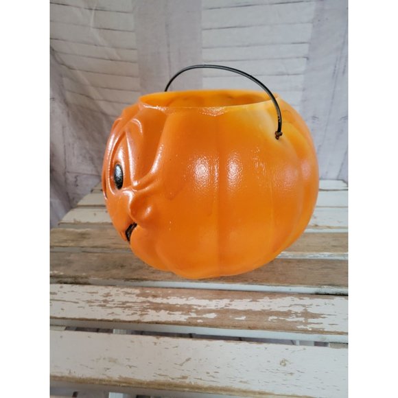 Vintage general foam pumpkin bucket blow mold basket home decor - Picture 2 of 6